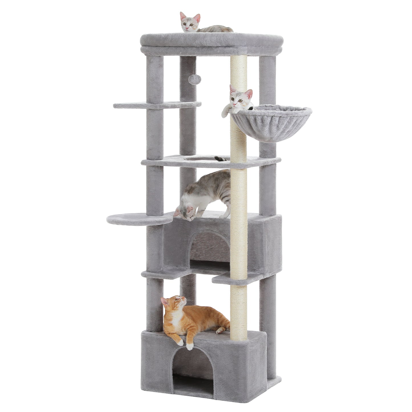 PAWZ Road 170cm Cat Tree Tower Scratching Post Scratcher Large Cats Condo House Grey