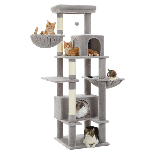 PAWZ Road 168cm Cat Tree Tower Scratching Post Scratcher for Large Cats Condo House Furniture Grey