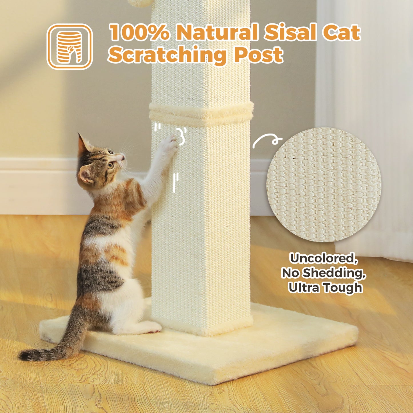 PAWZ Road 82cm Cat Tree Scratching Post Tower Sturdy Board Gym Furniture Fun Toys Beige