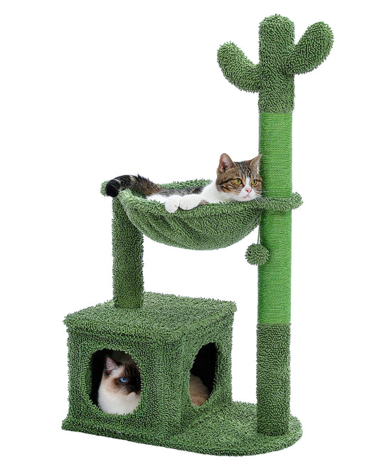 PAWZ Road Cactus Cat Tree Scratching Post Kitten Tower Condo House Bed Toys Green