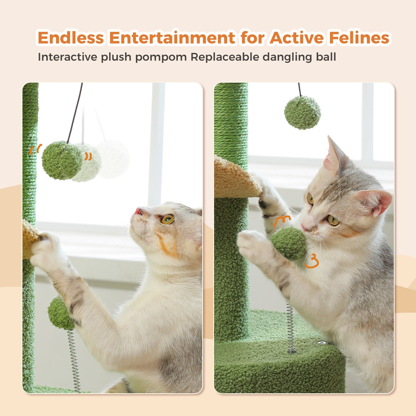 PAWZ Road Cactus Cat Tree Tower Scratching Post Condo House Scratcher Furniture