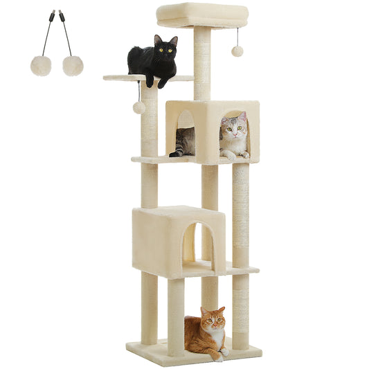 PAWZ Road 157cm Cat Tree Tower Scratching Post Scratcher Condo House Furniture Beige