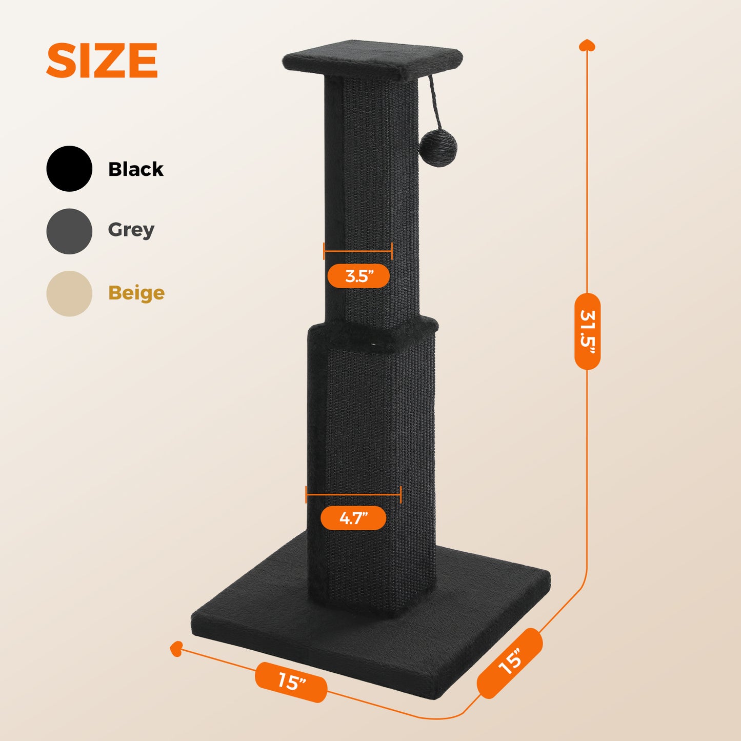 PAWZ Road 80cm Cat Tree Scratching Post Tower Sturdy Board Gym Furniture Fun Toys Black
