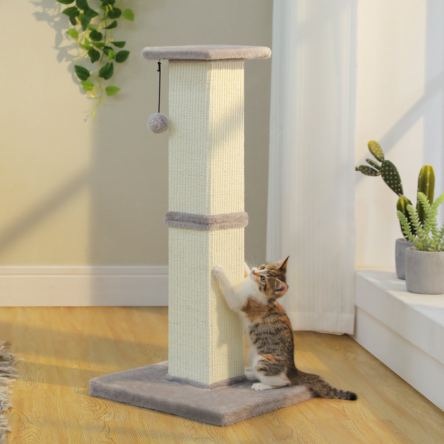 PAWZ Road 82cm Cat Tree Scratching Post Tower Sturdy Board Gym Furniture Fun Toys Grey