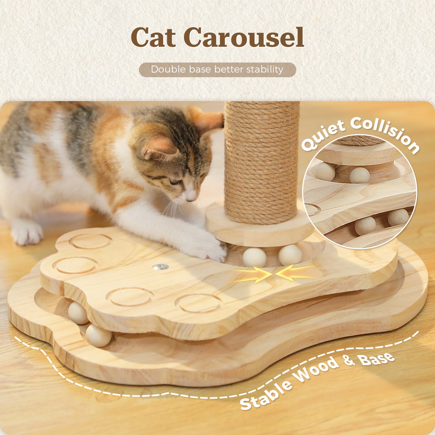 PAWZ Road Cat Tree Tower Scratching Post Kitty Interactive Self-Amusement Toys