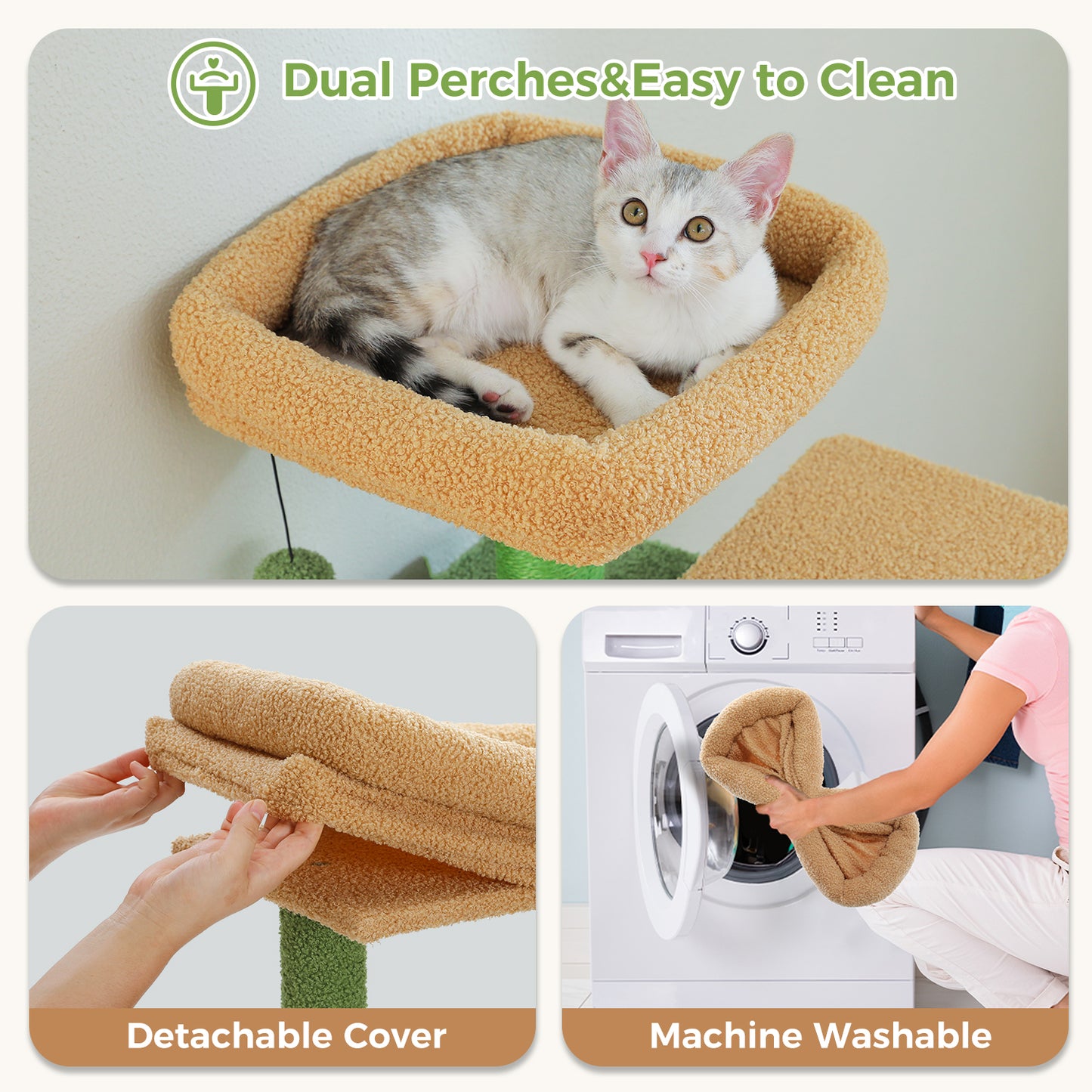 PAWZ Road Cat Tree Tower Scratching Post Scratcher Condo House Bed Toys 136cm Green