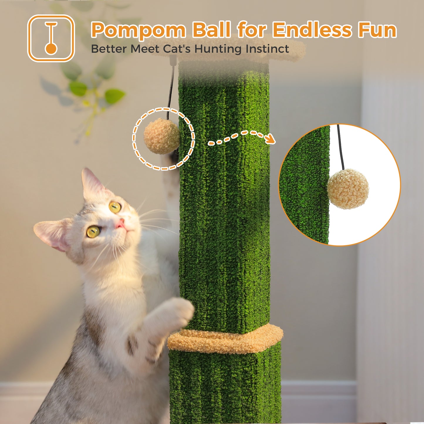 PAWZ Road 80cm Cat Tree Scratching Post Tower Sturdy Board Gym Furniture Fun Toys Green