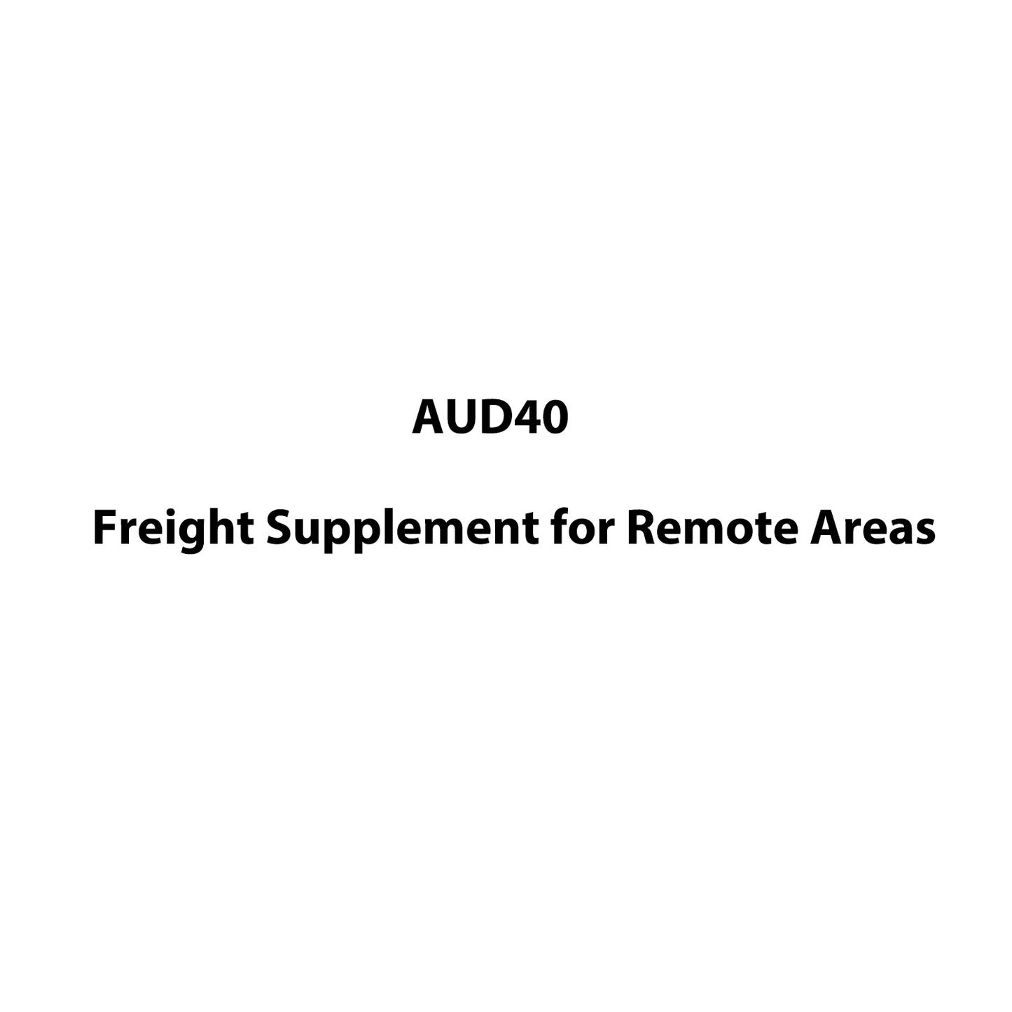 Freight Supplement for Remote Areas