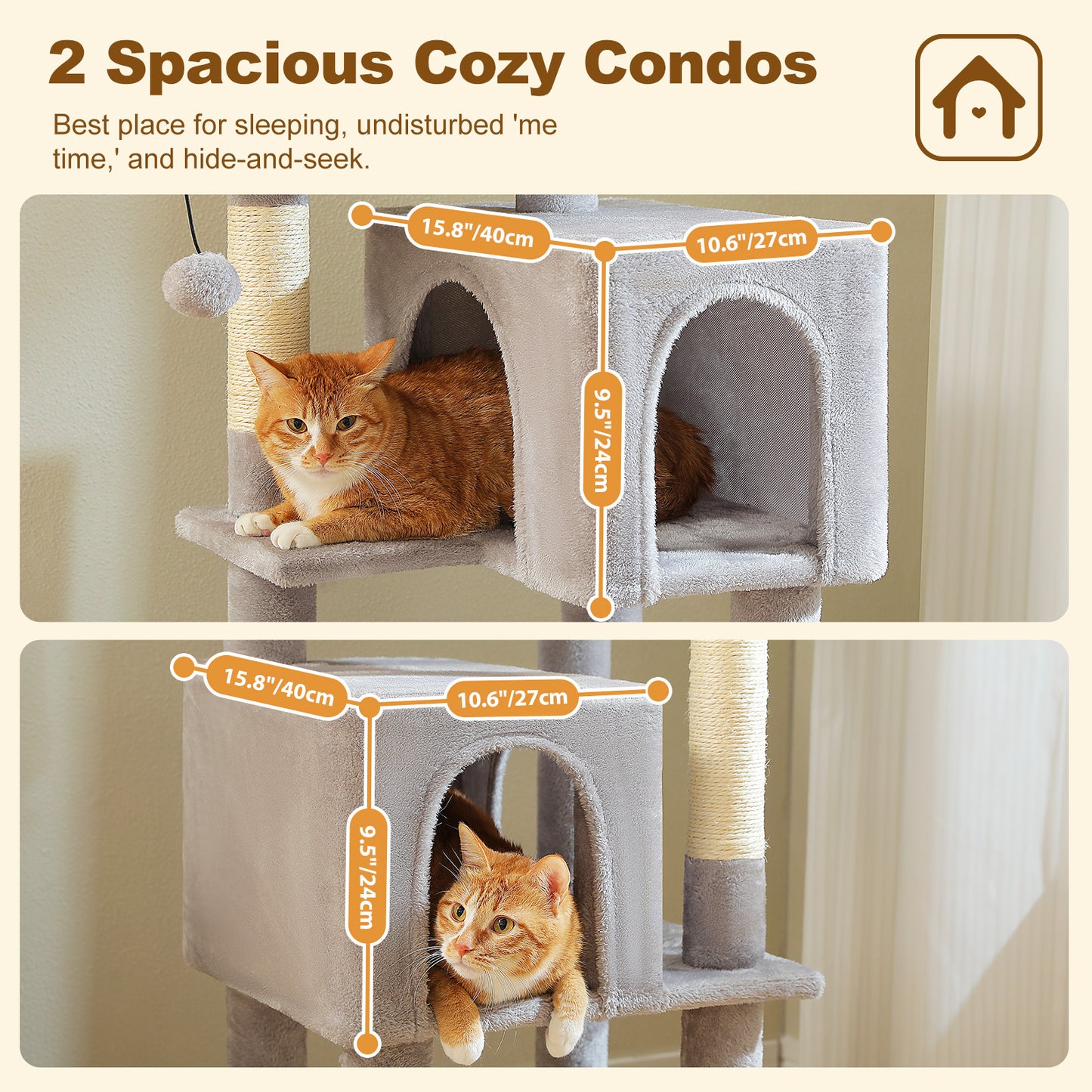PAWZ Road 157cm Cat Tree Tower Scratching Post Scratcher Condo House Furniture Grey