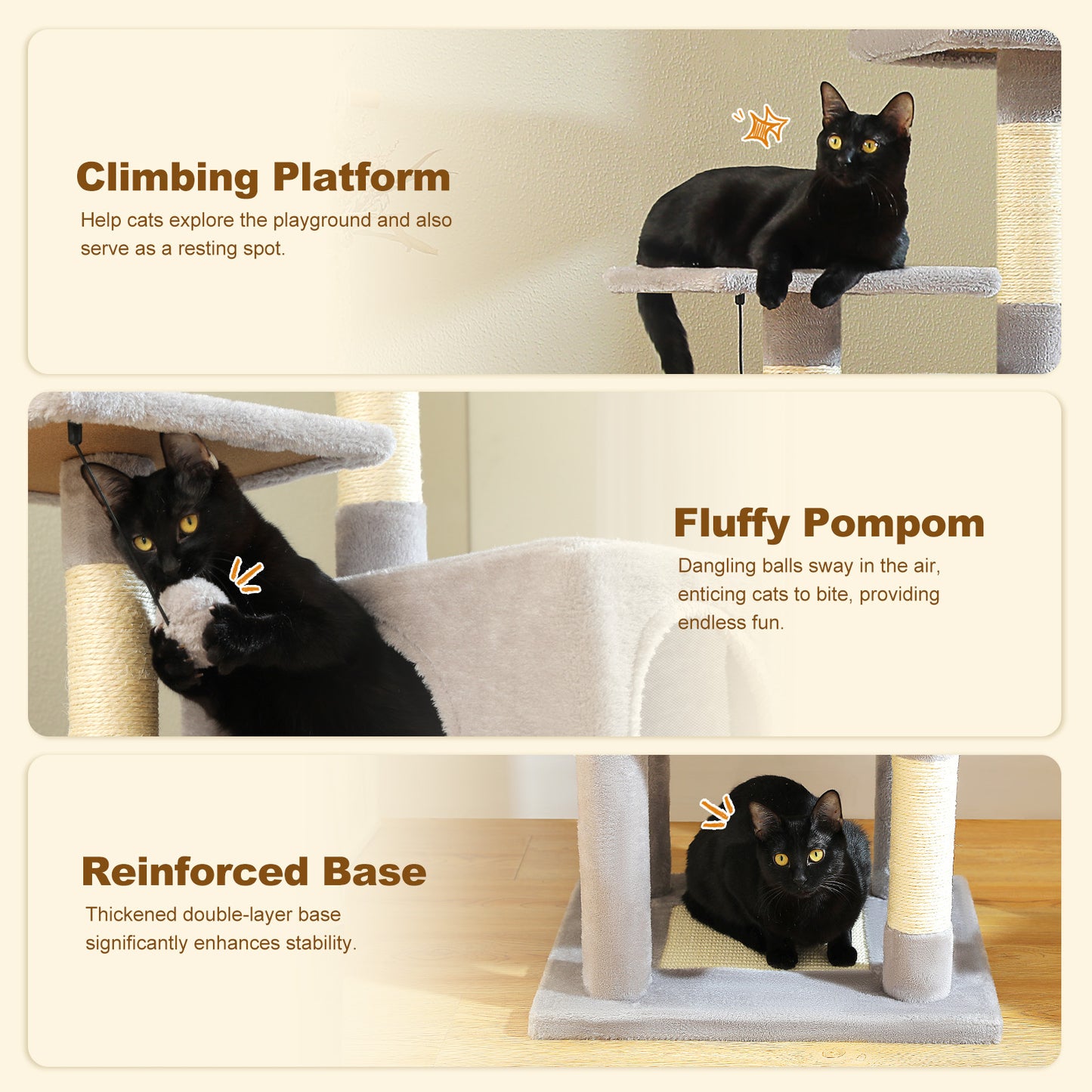 PAWZ Road 157cm Cat Tree Tower Scratching Post Scratcher Condo House Furniture Grey
