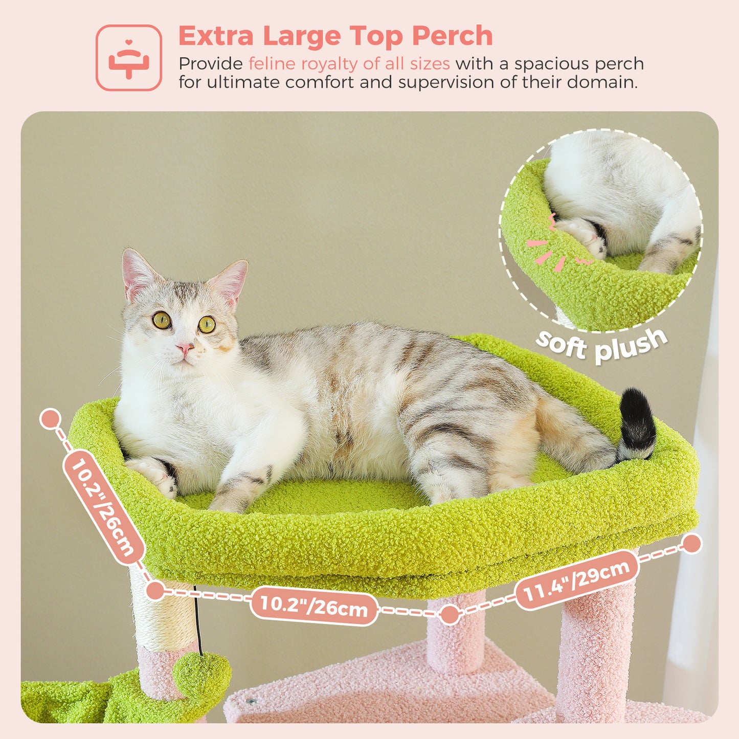 PAWZ Road 181cm Large Cat Tree Tower Scratching Post Condo House Furniture Cat Beds Pink