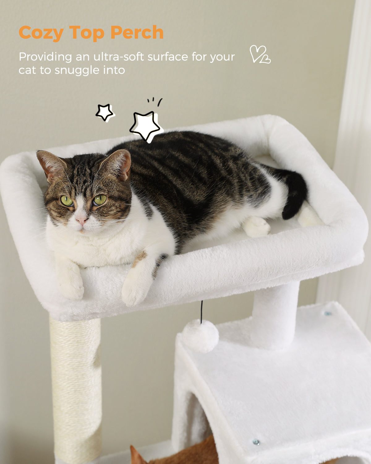 PAWZ Road 143CM Cat Tree Tower Scratching Post Cat Bed Furniture Scratcher Condo House White