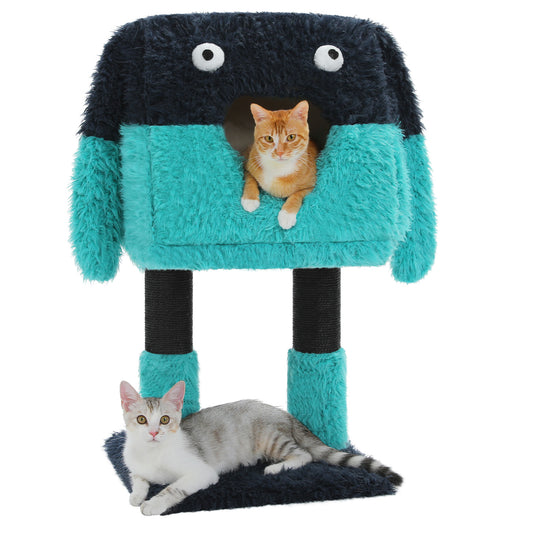 PAWZ Road Cat Tree Tower Scratching Post Monster Shape Cat Condo House Furniture Blue