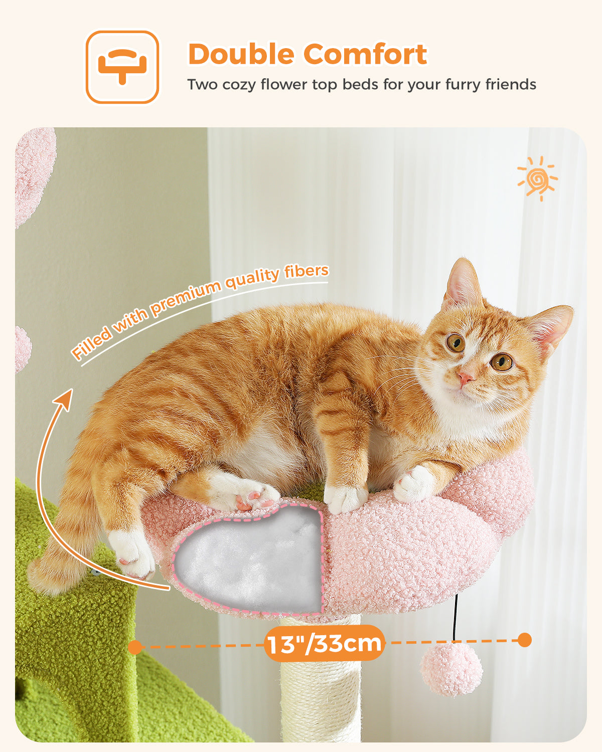 PAWZ Road 180cm Cat Tree Tower Scratching Post Adult Cats Condo House Bed Toys Pink