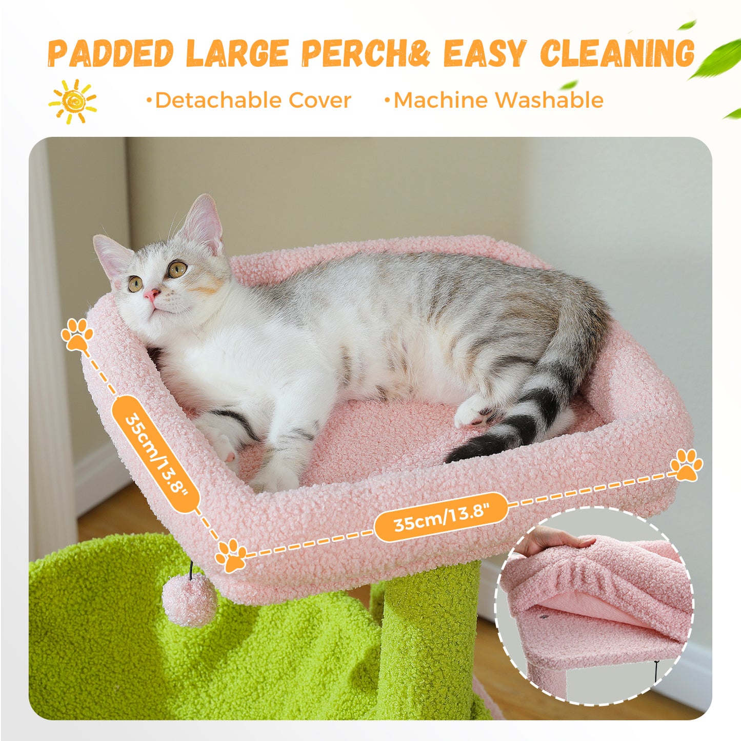PAWZ Road 104cm Cat Tree Tower Scratching Post Scratcher Condo House for Indoor Cats Pink