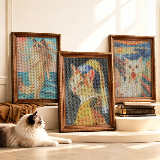 PAWZ Road 3 Packs Art Scratching Pad, Wall Cat Scratcher Board | Artistic Paint, 3 Pcs Per Box, Wall-Mountable, Daily Scratch, Furniture Protector, Durable & Scratch-Friendly
