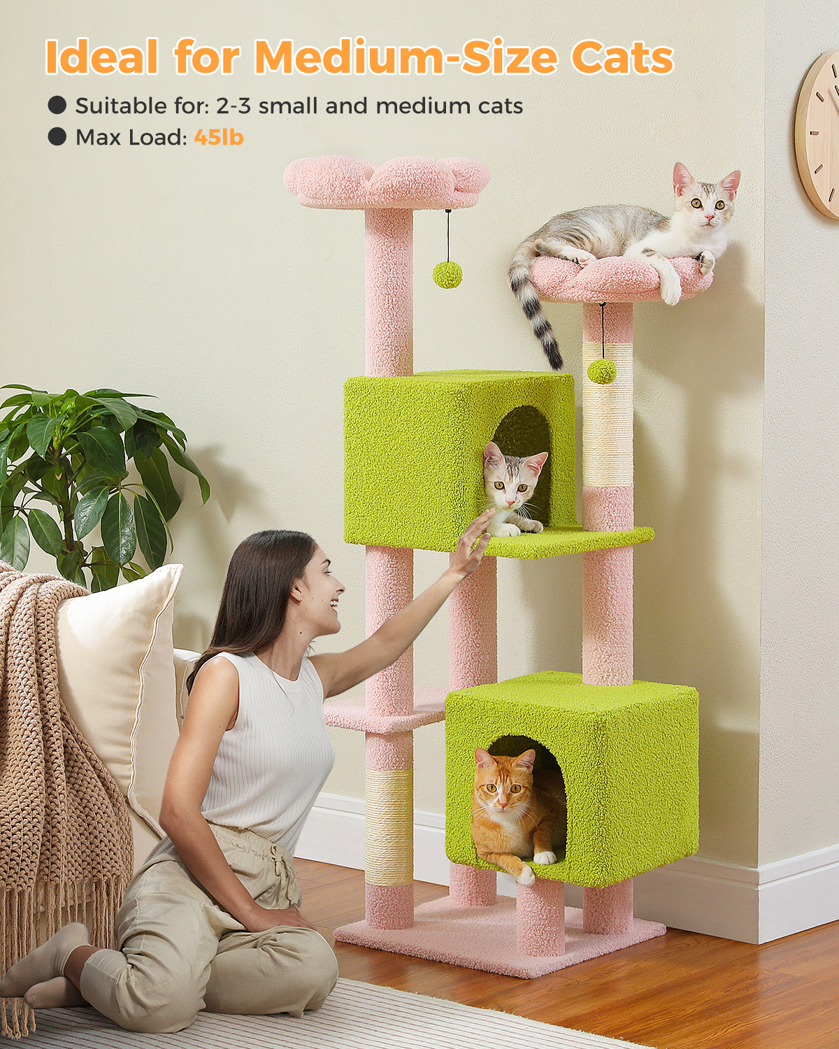 PAWZ Road 133cm Cat Tree Tower Condo Scratching Post Scratcher House for Large Cats