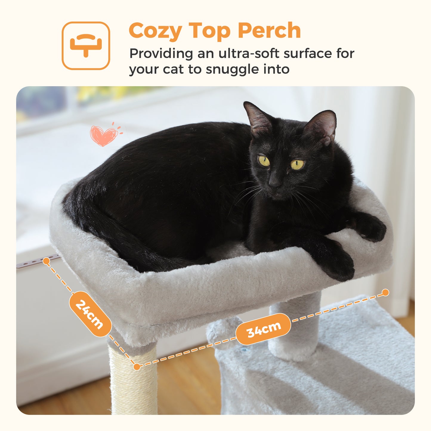 PAWZ Road 113CM Cat Tree Tower Scratching Post Cat Bed Furniture Scratcher Condo House Grey