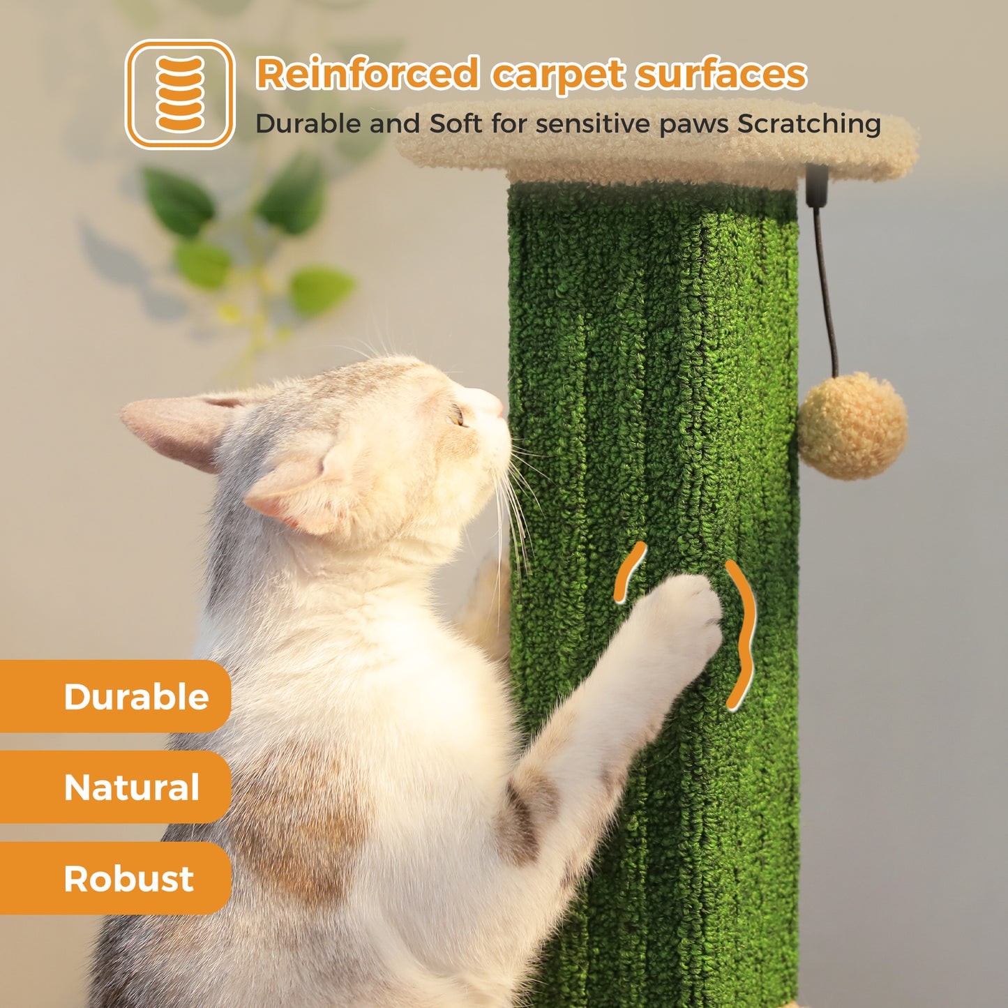 PAWZ Road 80cm Cat Tree Scratching Post Tower Sturdy Board Gym Furniture Fun Toys Green
