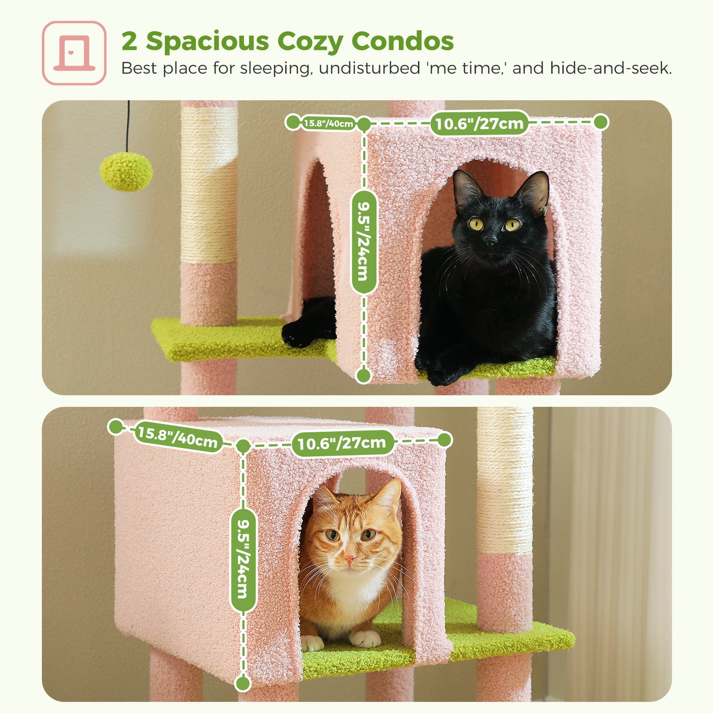 PAWZ Road 157cm Cat Tree Tower Scratching Post Scratcher Condo House Furniture Pink