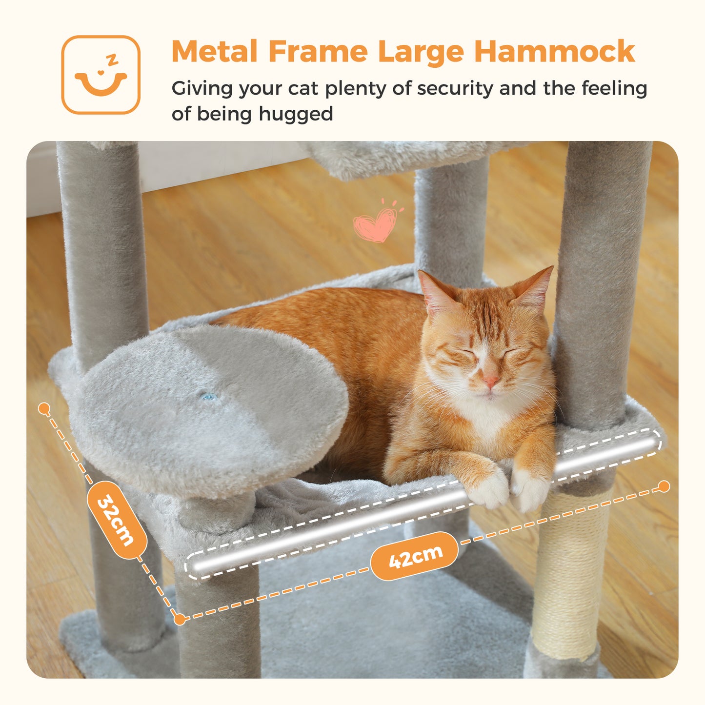 PAWZ Road 113CM Cat Tree Tower Scratching Post Cat Bed Furniture Scratcher Condo House Grey