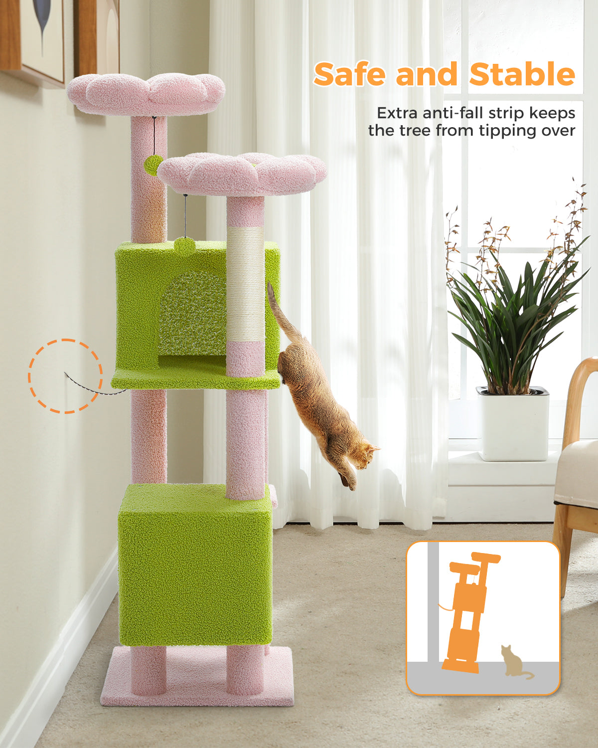 PAWZ Road 133cm Cat Tree Tower Condo Scratching Post Scratcher House for Large Cats