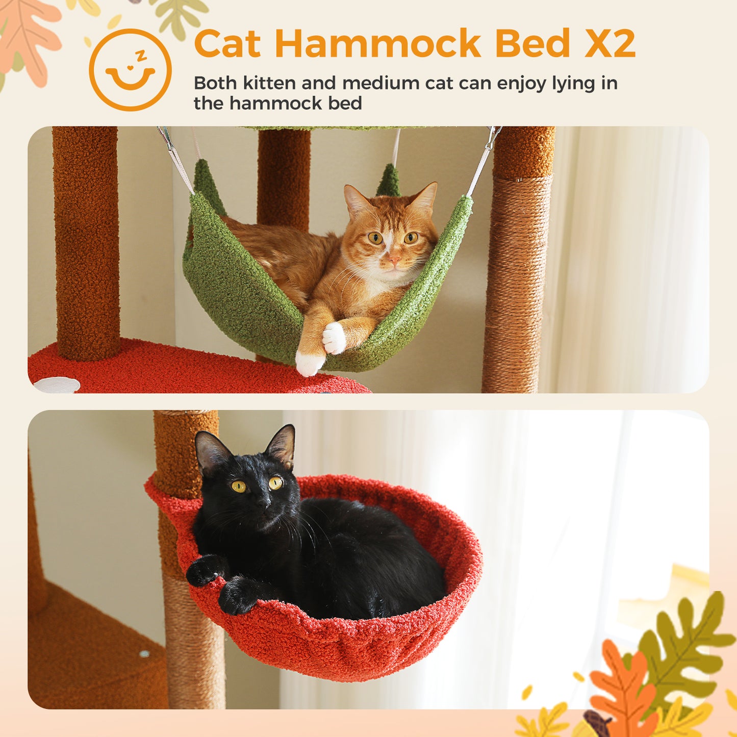 Cat Tree Tower Scratching Post Floor to Ceiling Height Adjustable Cat Condo Bed Brown