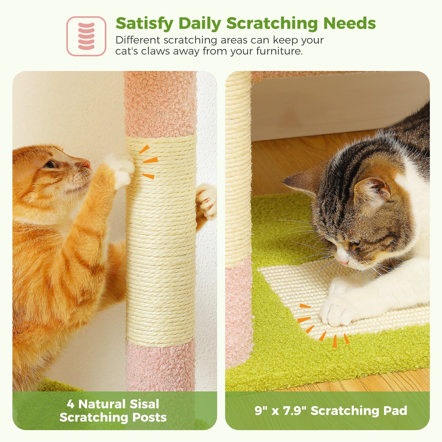 PAWZ Road 157cm Cat Tree Tower Scratching Post Scratcher Condo House Furniture Pink