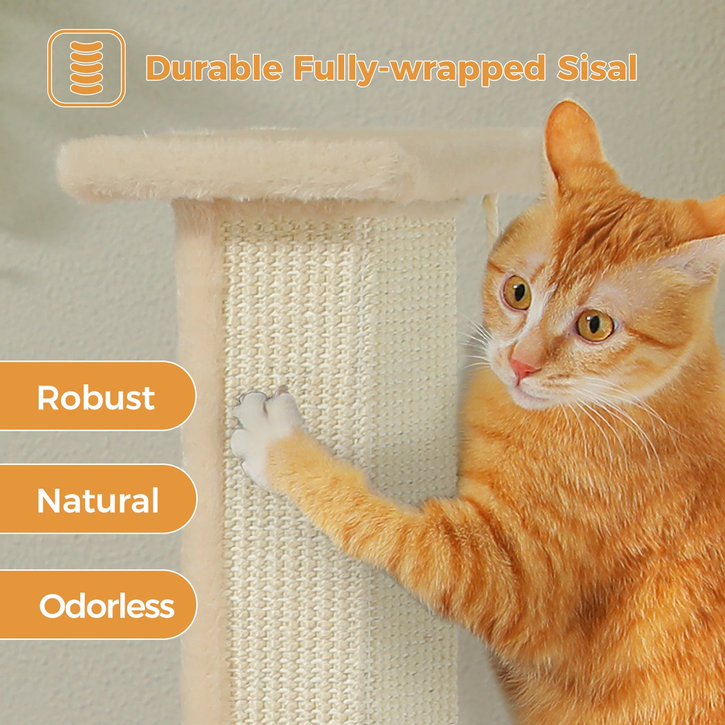 PAWZ Road 80cm Cat Tree Scratching Post Tower Sturdy Board Gym Furniture Fun Toys Beige