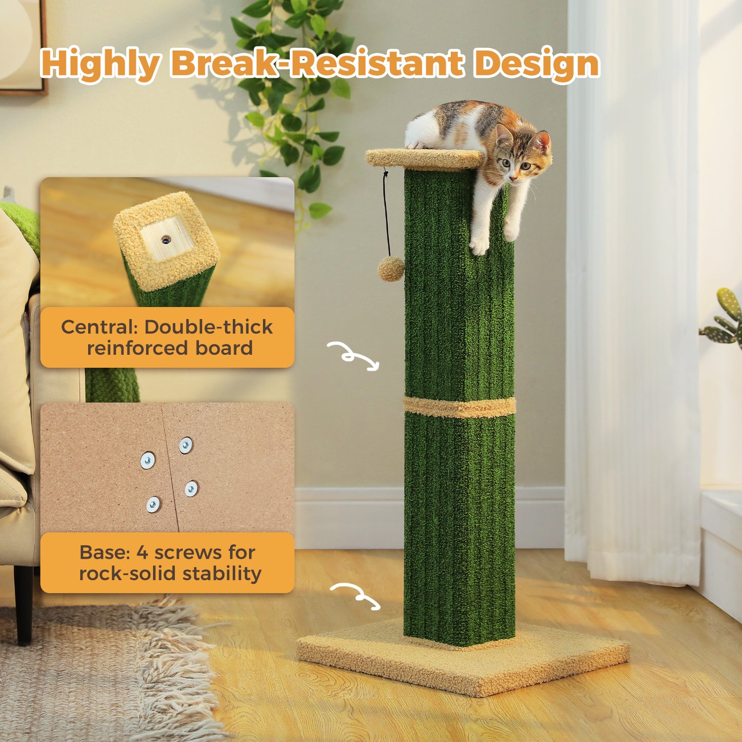 PAWZ Road 82cm Cat Tree Scratching Post Tower Sturdy Board Gym Furniture Fun Toys Green