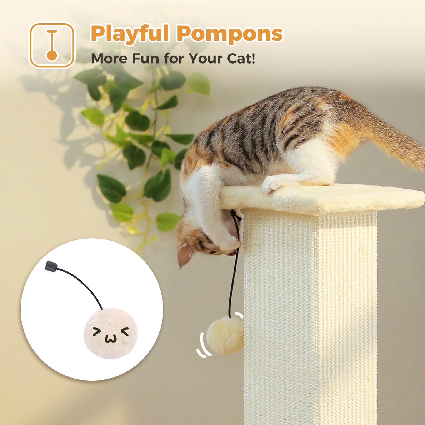 PAWZ Road 82cm Cat Tree Scratching Post Tower Sturdy Board Gym Furniture Fun Toys Beige