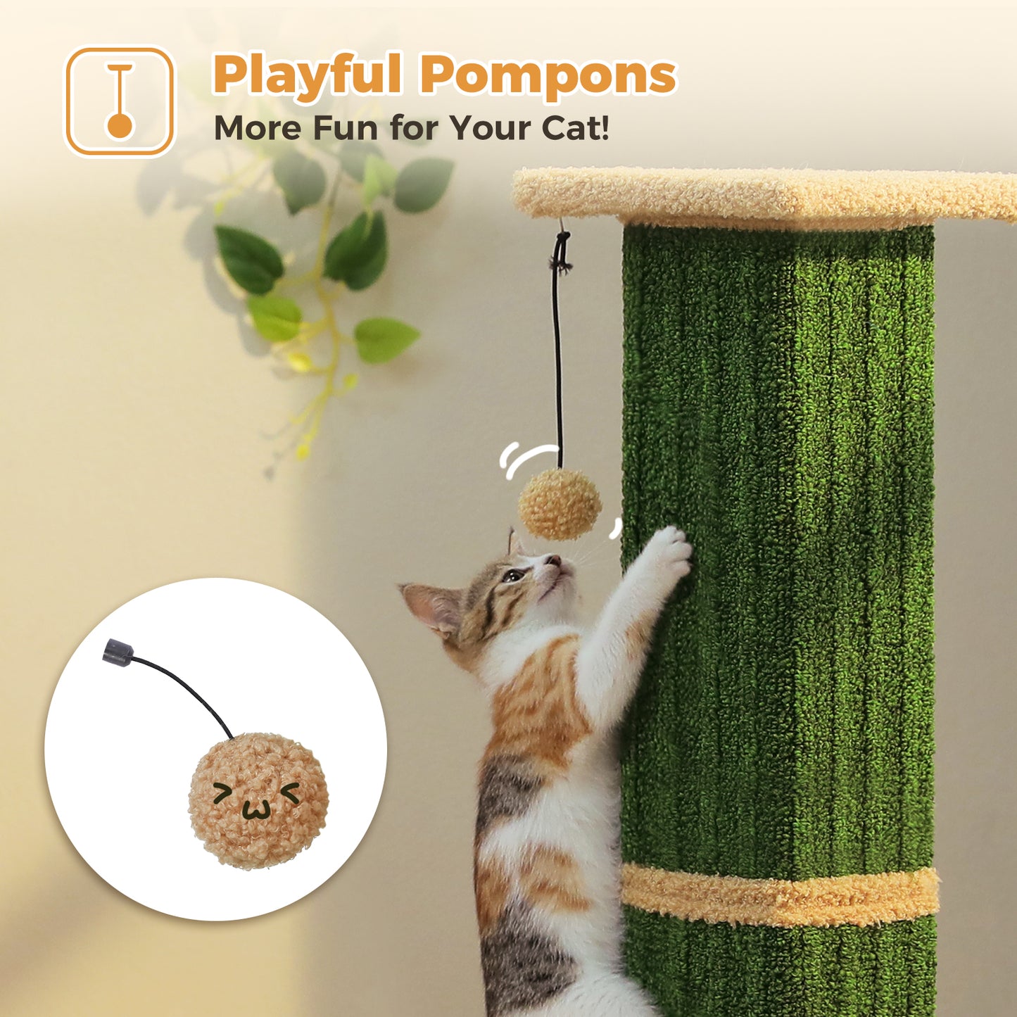 PAWZ Road 82cm Cat Tree Scratching Post Tower Sturdy Board Gym Furniture Fun Toys Green