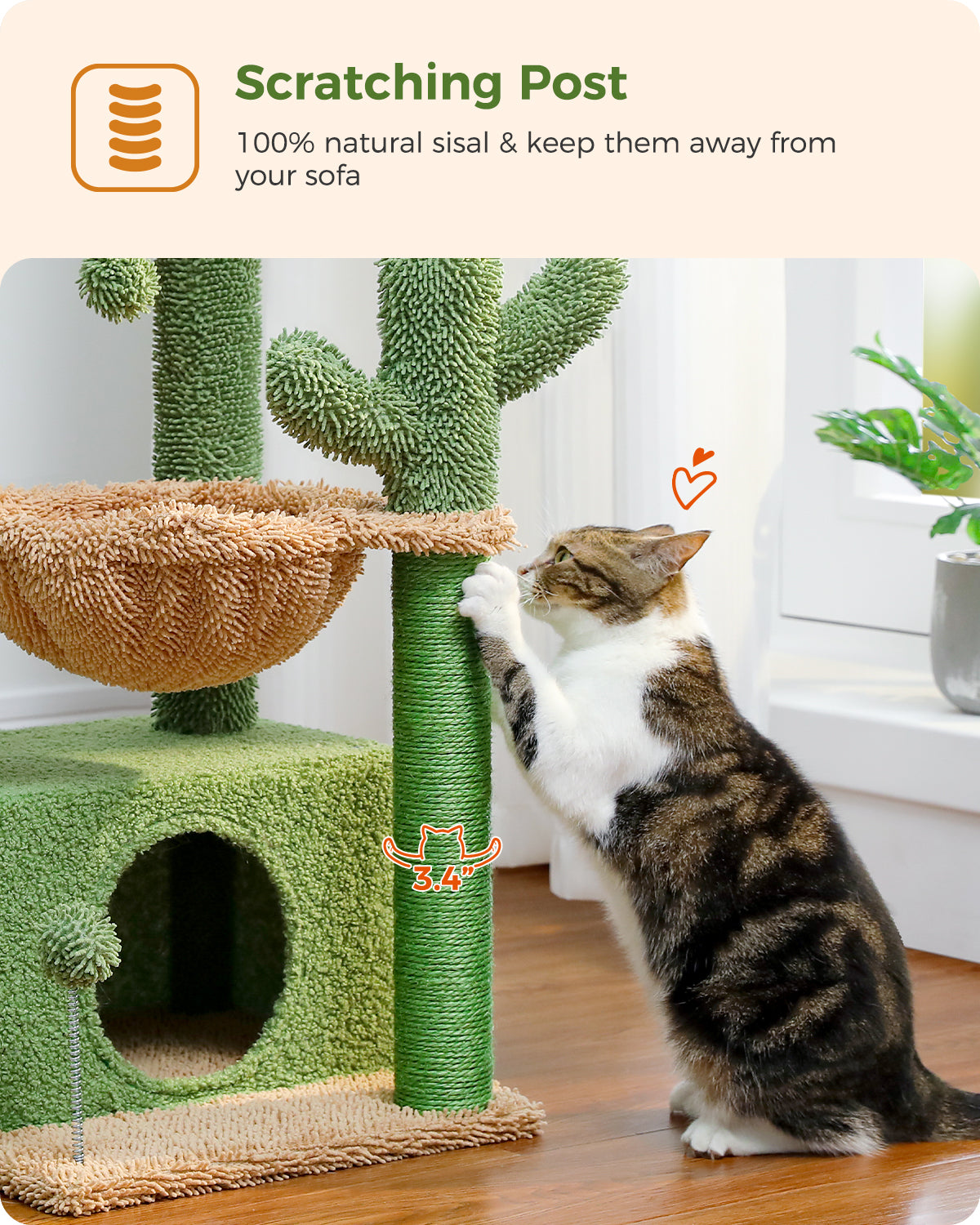 PAWZ Road 83cm Cat Tree Tower Scratching Post with Large Hammock Kitten Indoor Toys