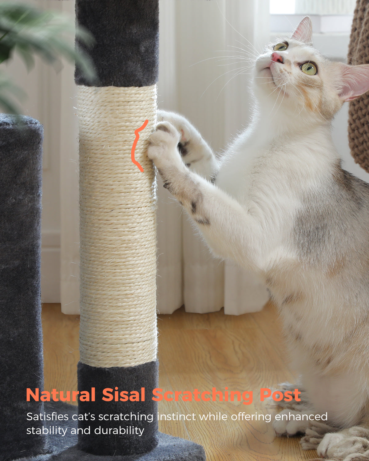 PAWZ Road 110cm Cat Tree Tower Scratching Post Scratcher with Large Condo House Beds for Large Cats Dark Grey