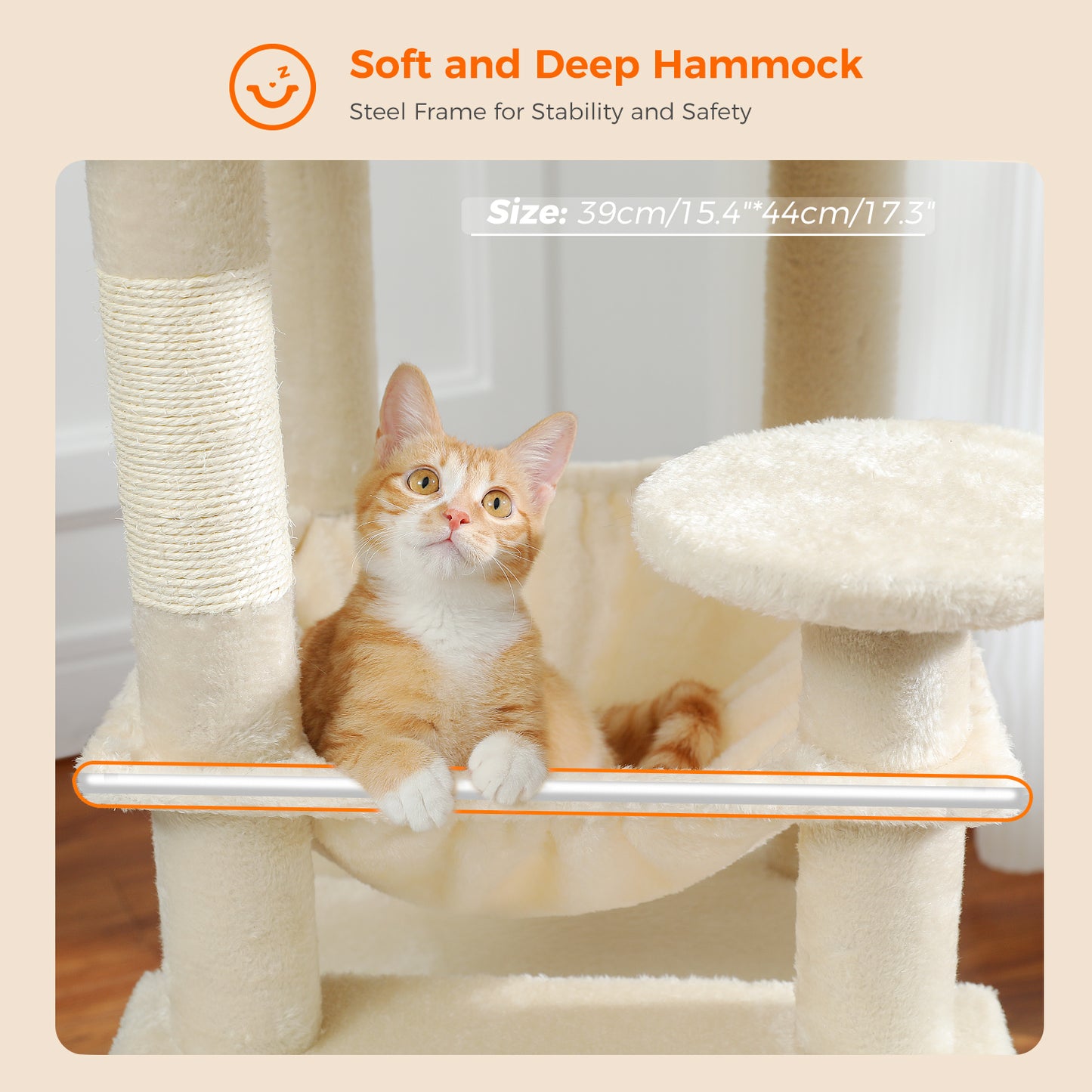 PAWZ Road Cat Tree Tower Scratching Post Scratcher Condo House Bed Toys 136cm Beige