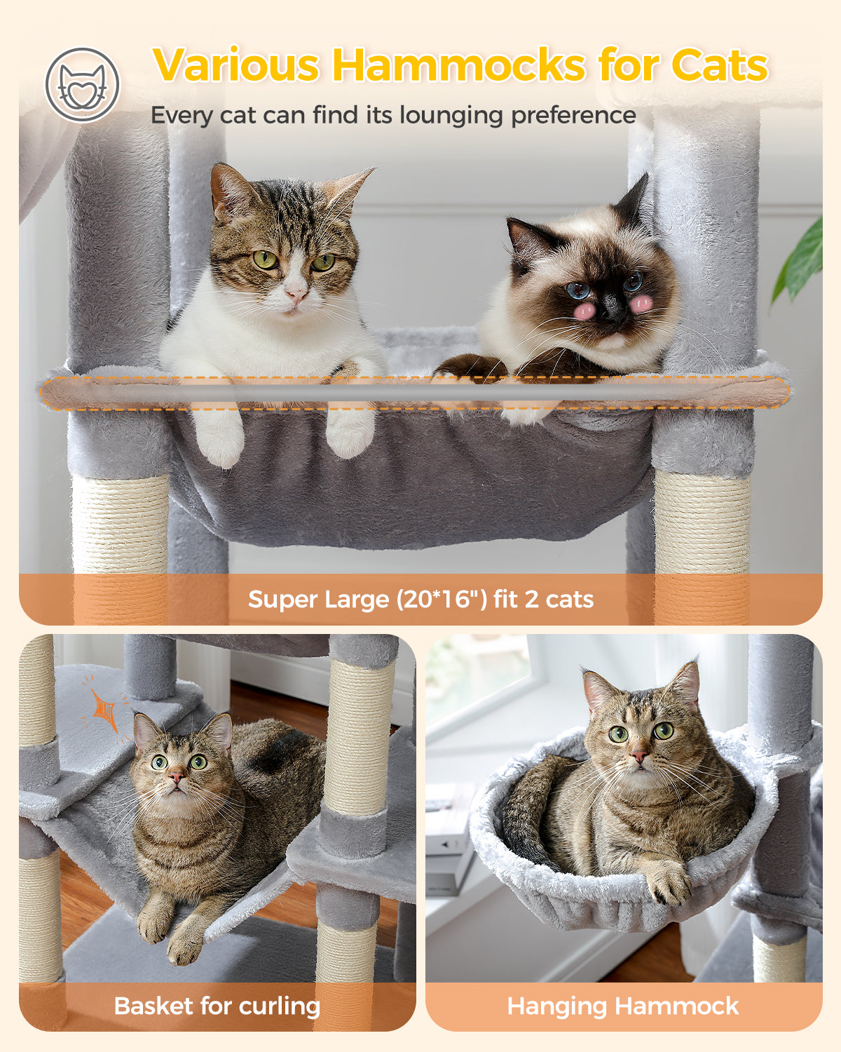 PAWZ Road 175CM Cat Tree Scratching Post Scratcher Cat Tower Condo House Furniture Bed Grey