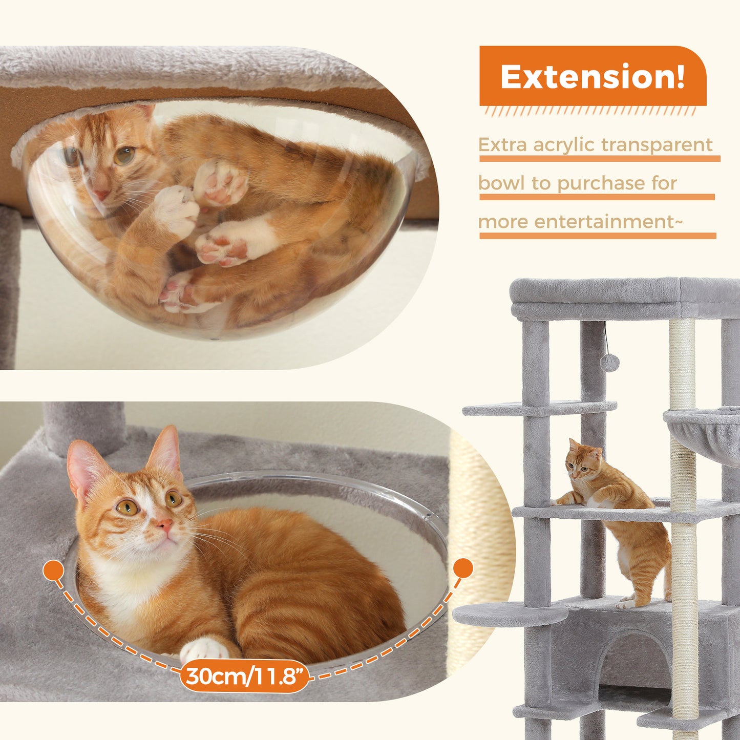 PAWZ Road 170cm Cat Tree Tower Scratching Post Scratcher Large Cats Condo House Grey