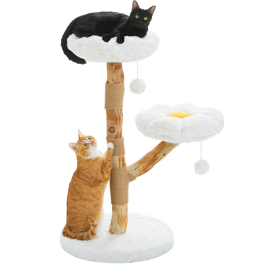 PAWZ Road Modern Cat Tree Tower Real Wood Cat Scratching Post Condo Furniture