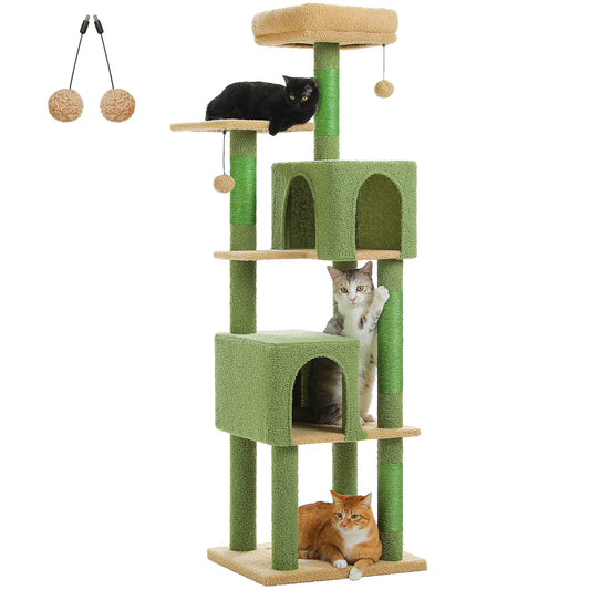 PAWZ Road 157cm Cat Tree Tower Scratching Post Scratcher Condo House Furniture Green