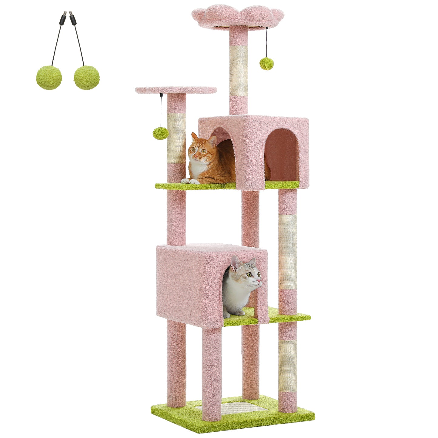 PAWZ Road 157cm Cat Tree Tower Scratching Post Scratcher Condo House Furniture Pink