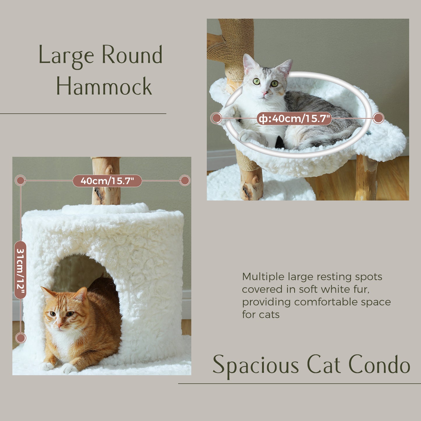 PAWZ Road Cat Tree Scratching Post Scratcher Wooden Condo Tower House for Large Cats