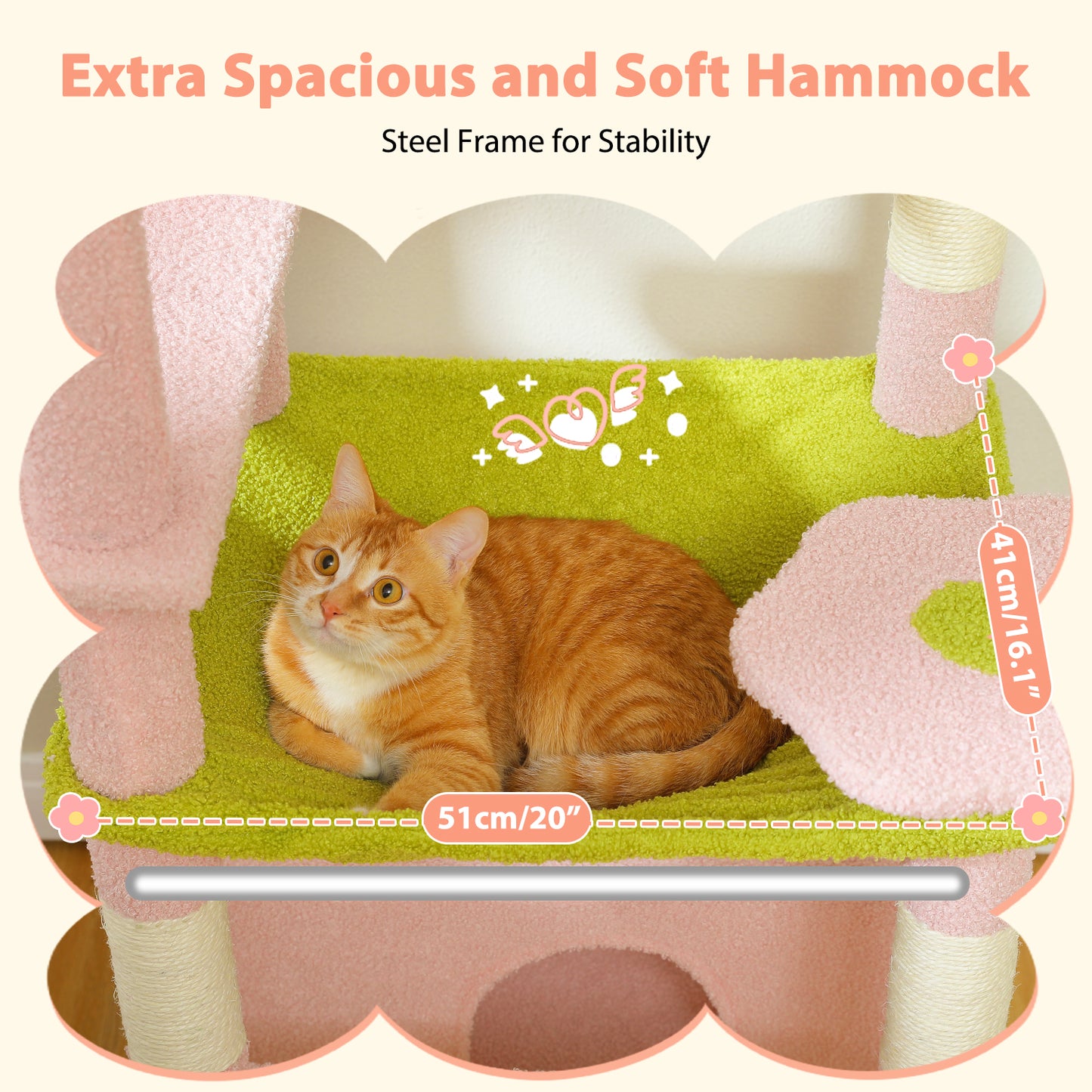 PAWZ Road 184cm Cat Tree Tower Scratching Post Scratcher Condo House Bed Toy Furniture Pink