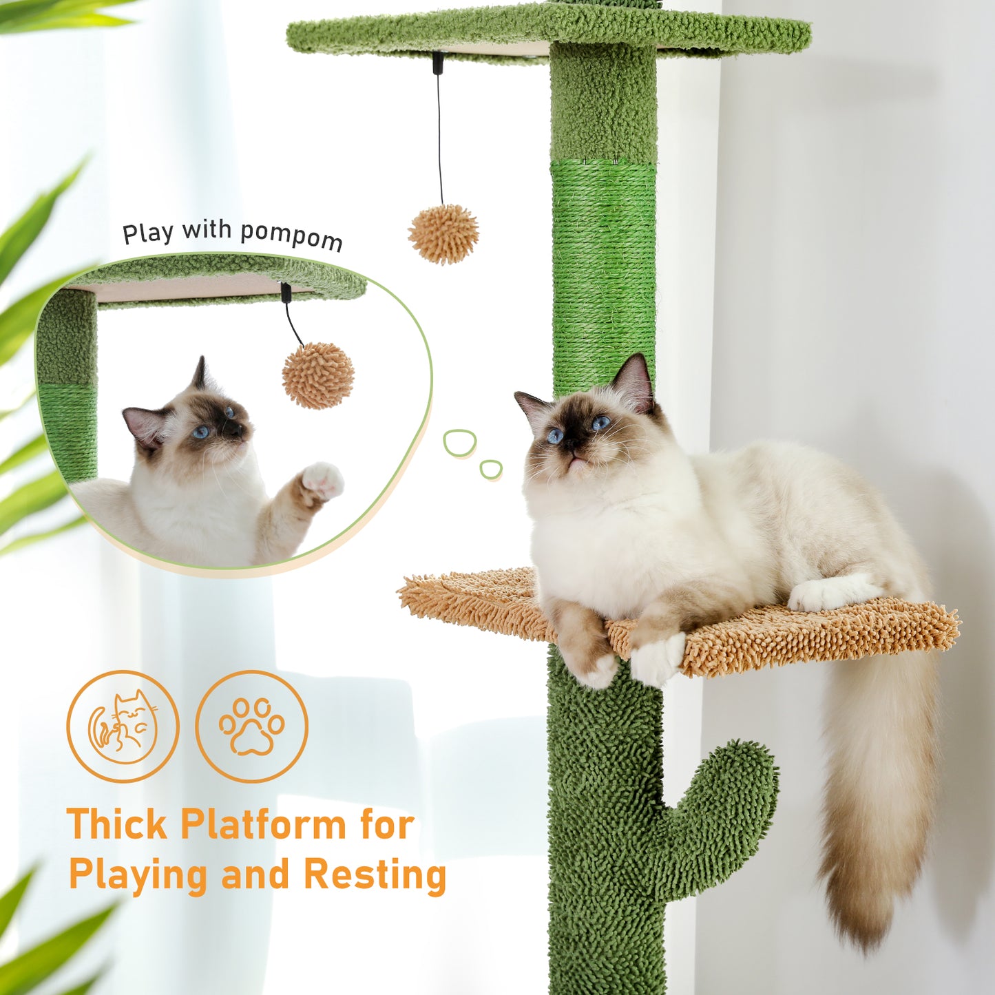 PAWZ Road Cat Tree Scratching Post Scratcher Tower Condo House Ceiling High 275cm