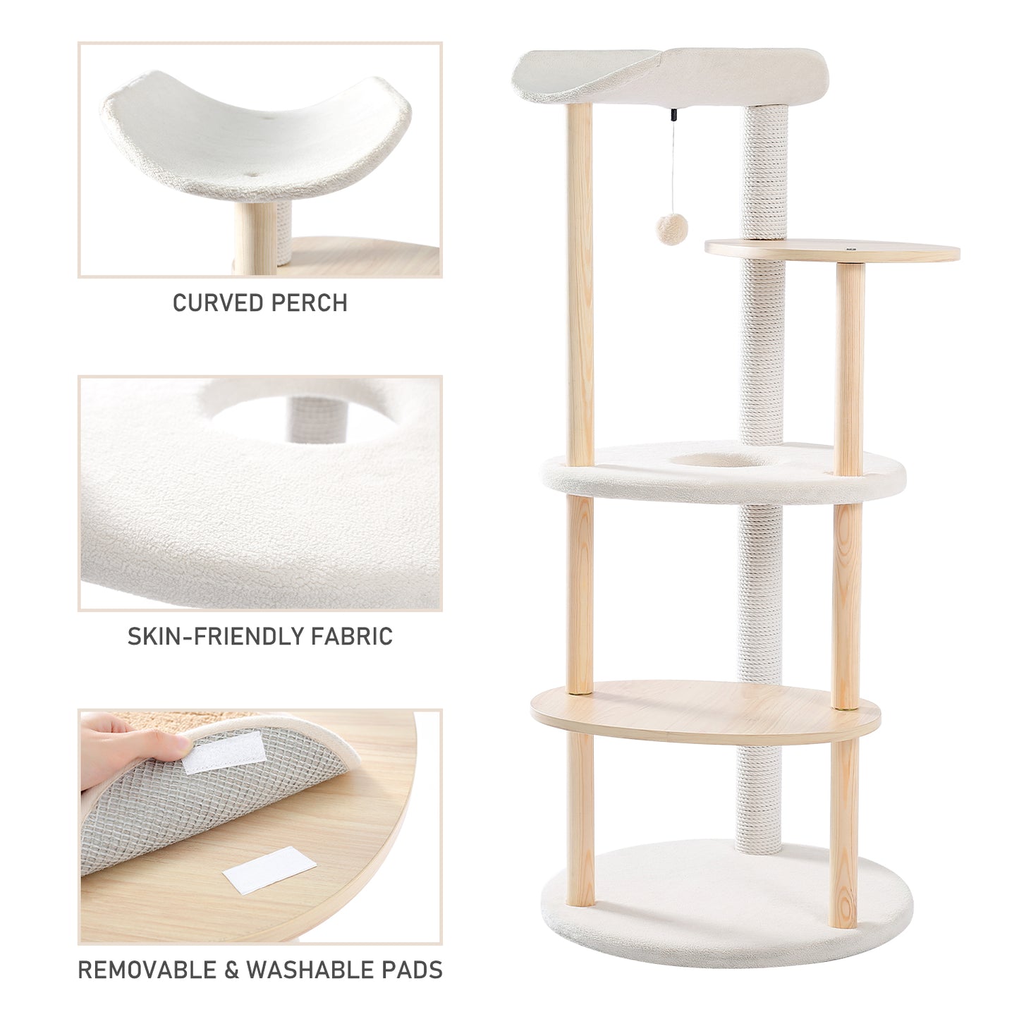 PAWZ Road 124.5cm Cat Tree Trees Scratching Post Multi-level