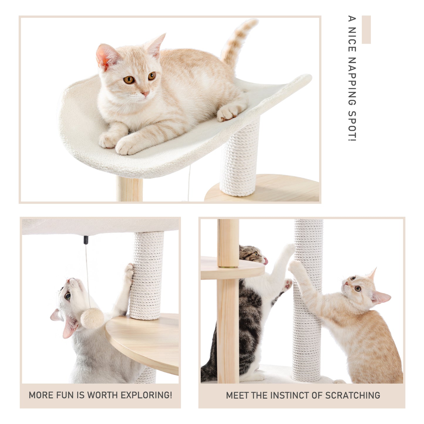 PAWZ Road 124.5cm Cat Tree Trees Scratching Post Multi-level