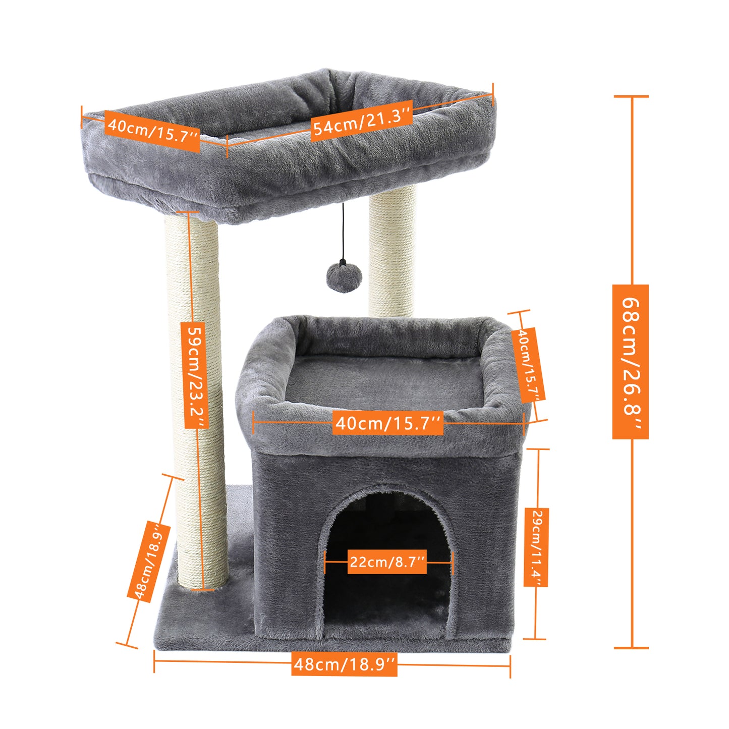 PAWZ Road Cat Tree with Sisal-Covered Scratching Posts