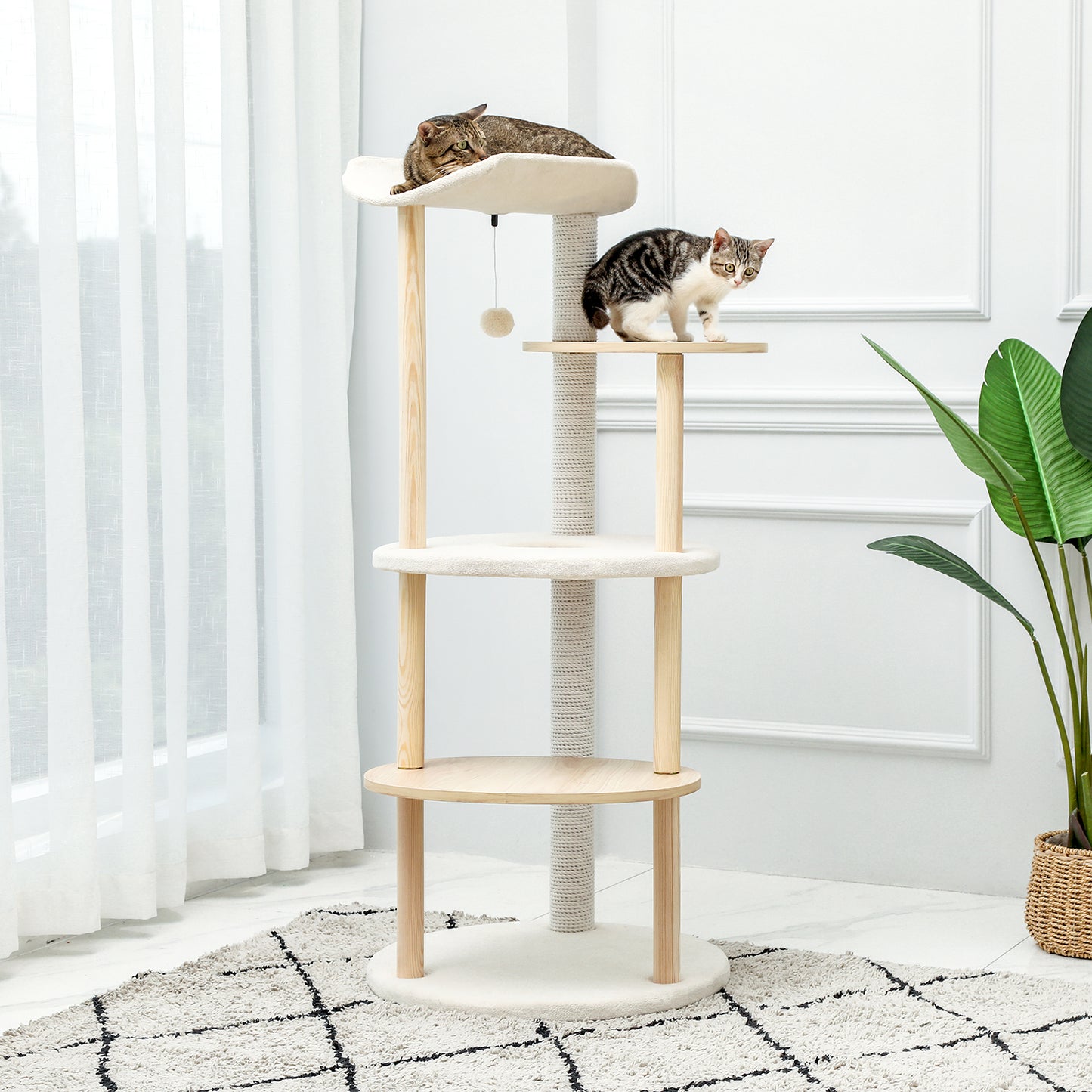 PAWZ Road 124.5cm Cat Tree Trees Scratching Post Multi-level