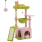 PAWZ Road Cat Tree Tower Kitten Scratching Post Condo House for Kitty Bed Toy 92cm Pink
