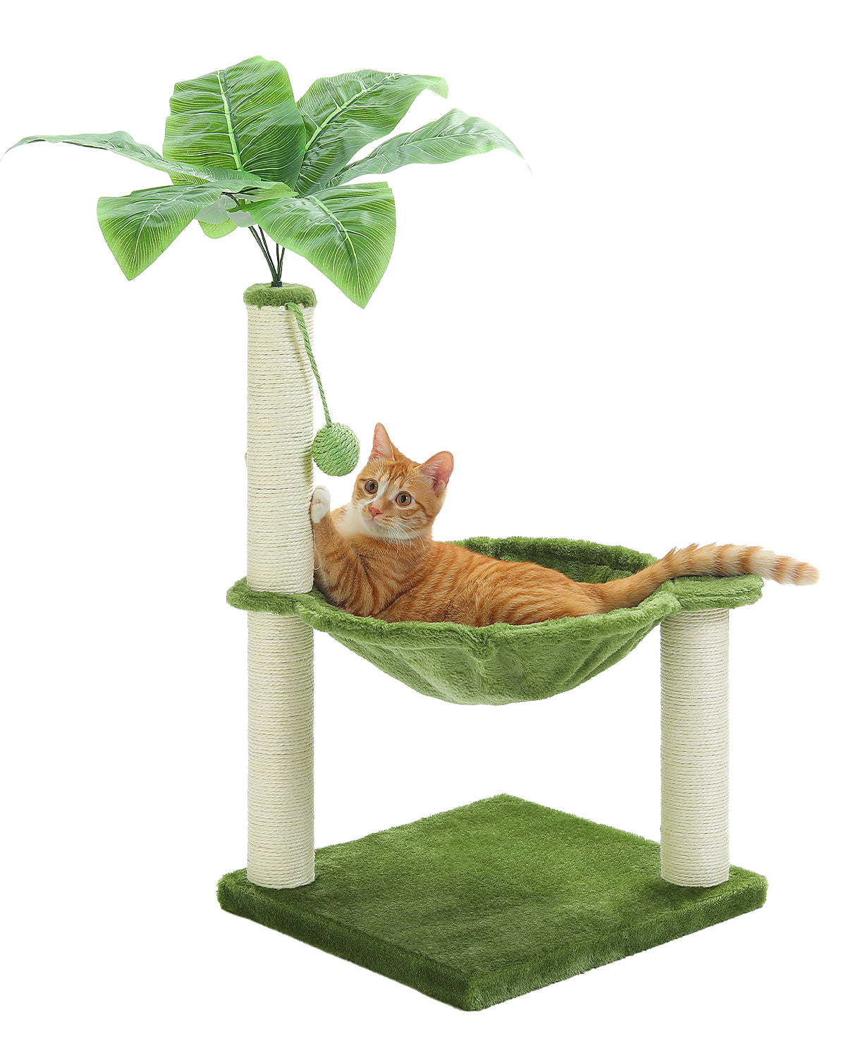 PAWZ Road Cat Tree Tower Scratching Post for Kitten Bed Condo House with Hammock Green