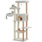 PAWZ Road 186cm Large Wood Cat Tree Tower Scratching Post House with 2 Condos Beige
